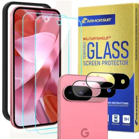 [2   2 Pack] ArmorSuit for Google Pixel 9 Tempered Glass Screen Protector (w/ Alignment Tool)   Camera Lens Protector