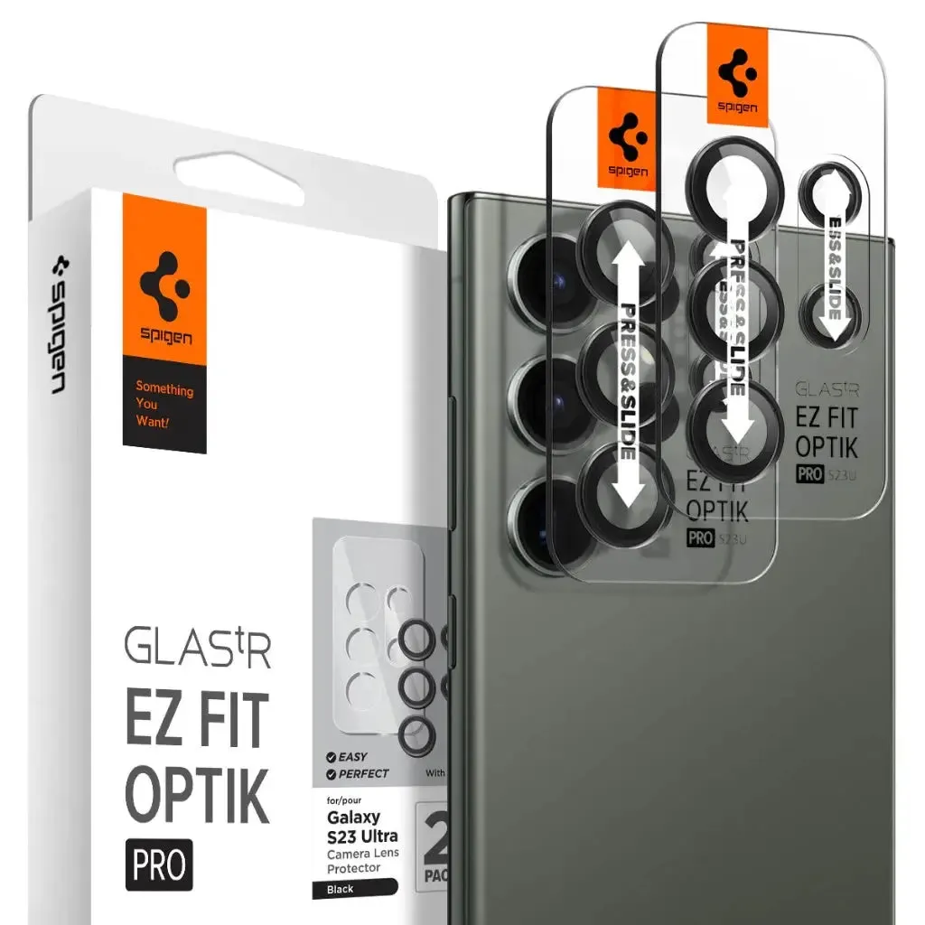 [2 Pack] Galaxy S23 Ultra Camera Lens Protector EZ Fit Optik Pro