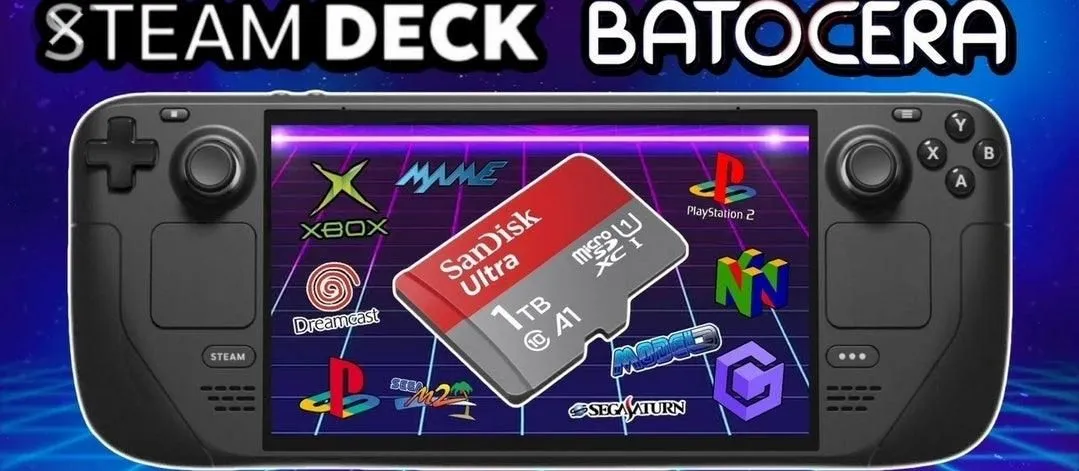 256GB, 512GB & 1TB Batocera OS OLED Steam Deck plug&play 70  systems