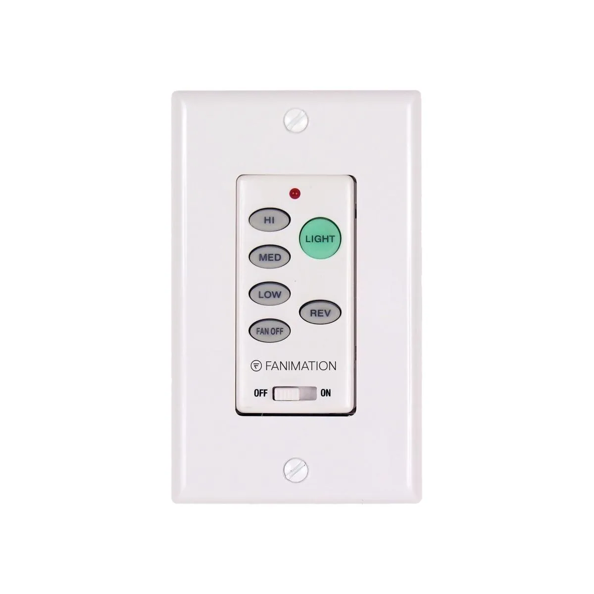 3-Speed Ceiling Fan and Light Wall Control with Reversing Switch, White Finish