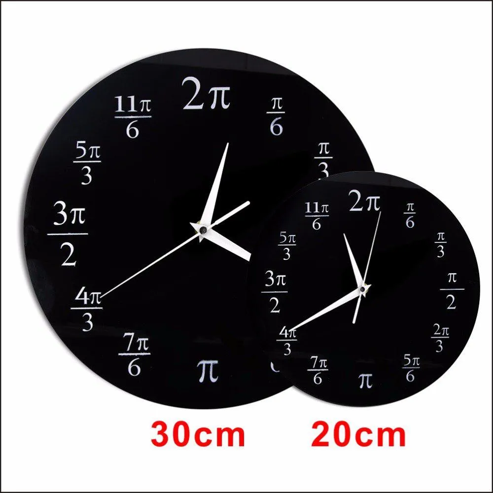 3.14 Pi Wall Clock Mathematical Pi Classroom Wall Decor Black Acrylic Pop Quiz Wall Clock Home Decor Geek Nerd Math Chic Gift