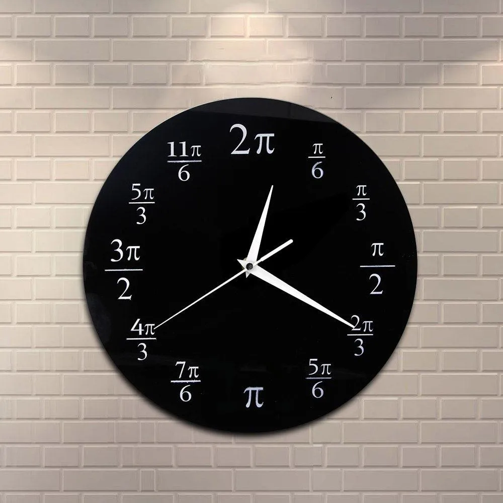 3.14 Pi Wall Clock Mathematical Pi Classroom Wall Decor Black Acrylic Pop Quiz Wall Clock Home Decor Geek Nerd Math Chic Gift