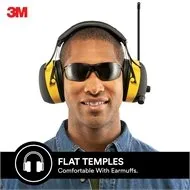 3M Black Grey Flat Temple Safety Glasses with UV Protection