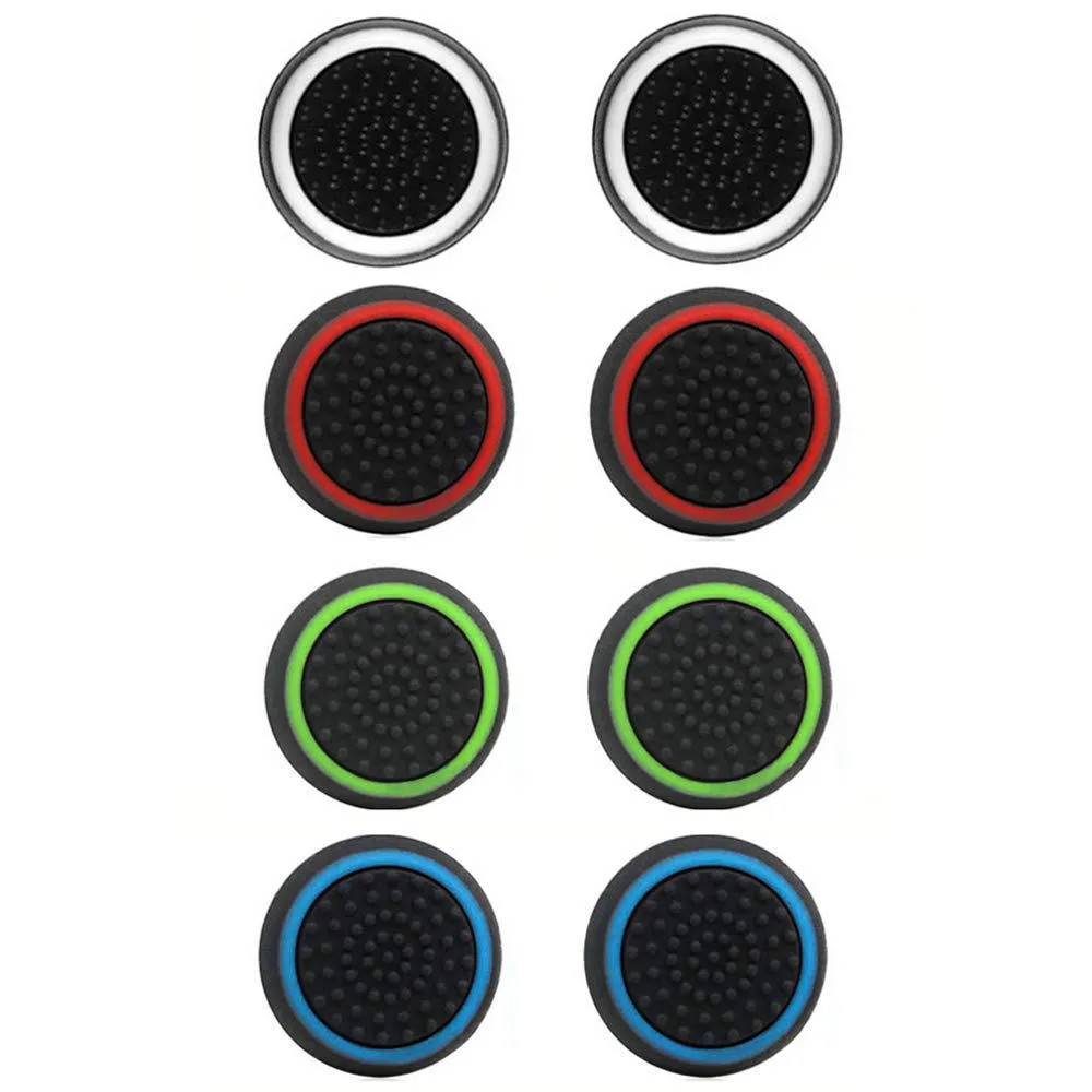 4-Pairs: Silicone Cap Joystick Thumb Grip Protect Cover for PS3 PS4 Xbox 360 Xbox One Wii U Game Controllers