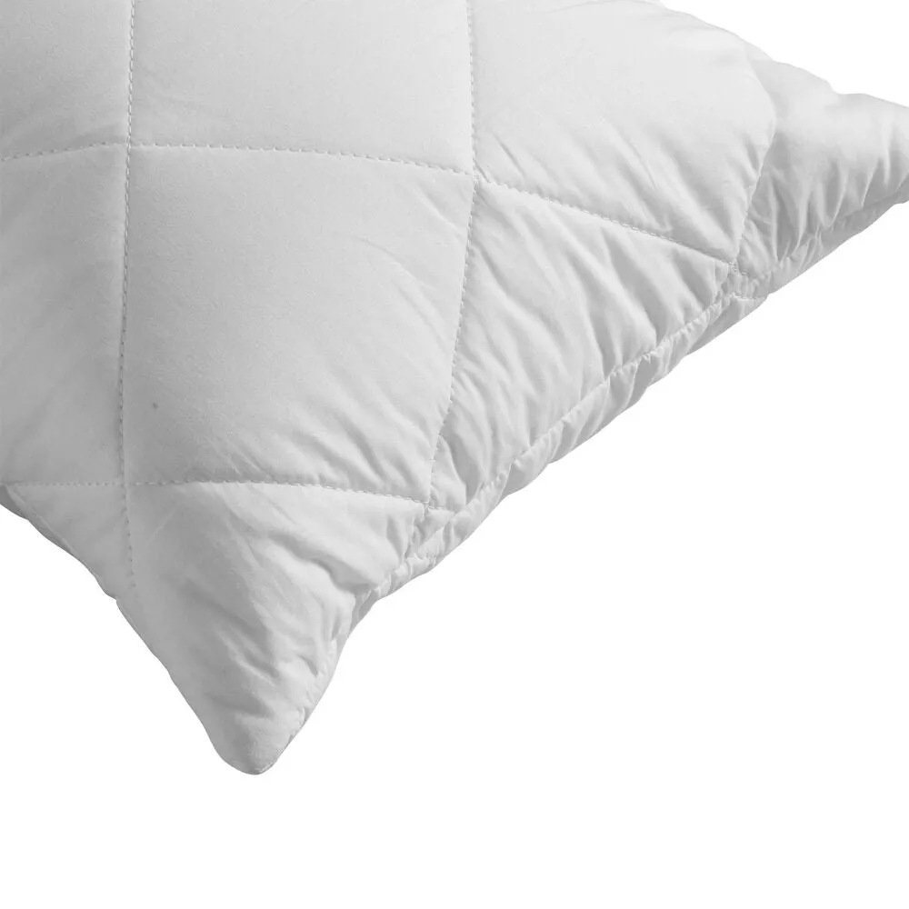 4x Quilted Cotton Pillow Protector 74cm x 48cm Case Breathable Slip in White