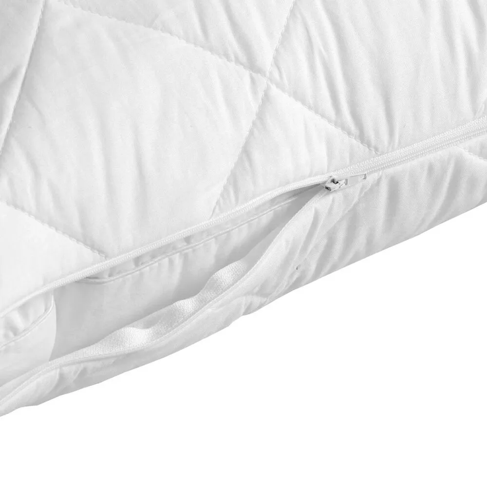 4x Quilted Cotton Pillow Protector 74cm x 48cm Case Breathable Slip in White