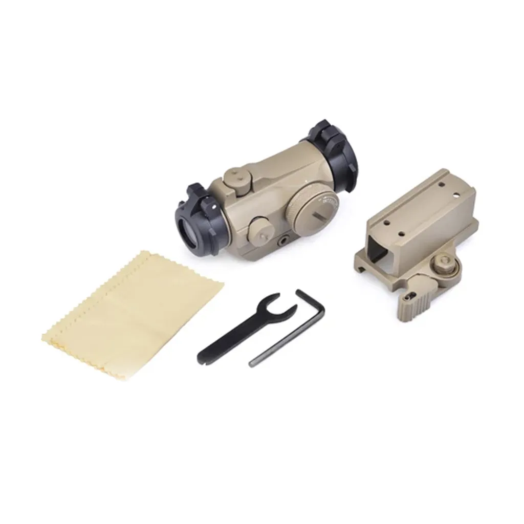 AIMO T2 Red Dot Sight with Low and High Mounts (Black / Tan)