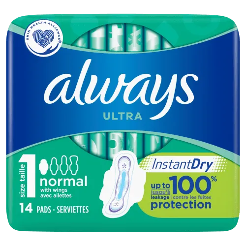 Always Ultra Normal Sanitary Pads with Wings (Size 1) - 14 Pads