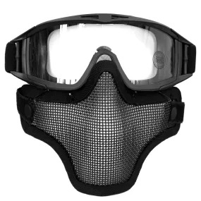 ANM Tactical Airsoft Lower Face Mesh Mask & Goggle Combo Set