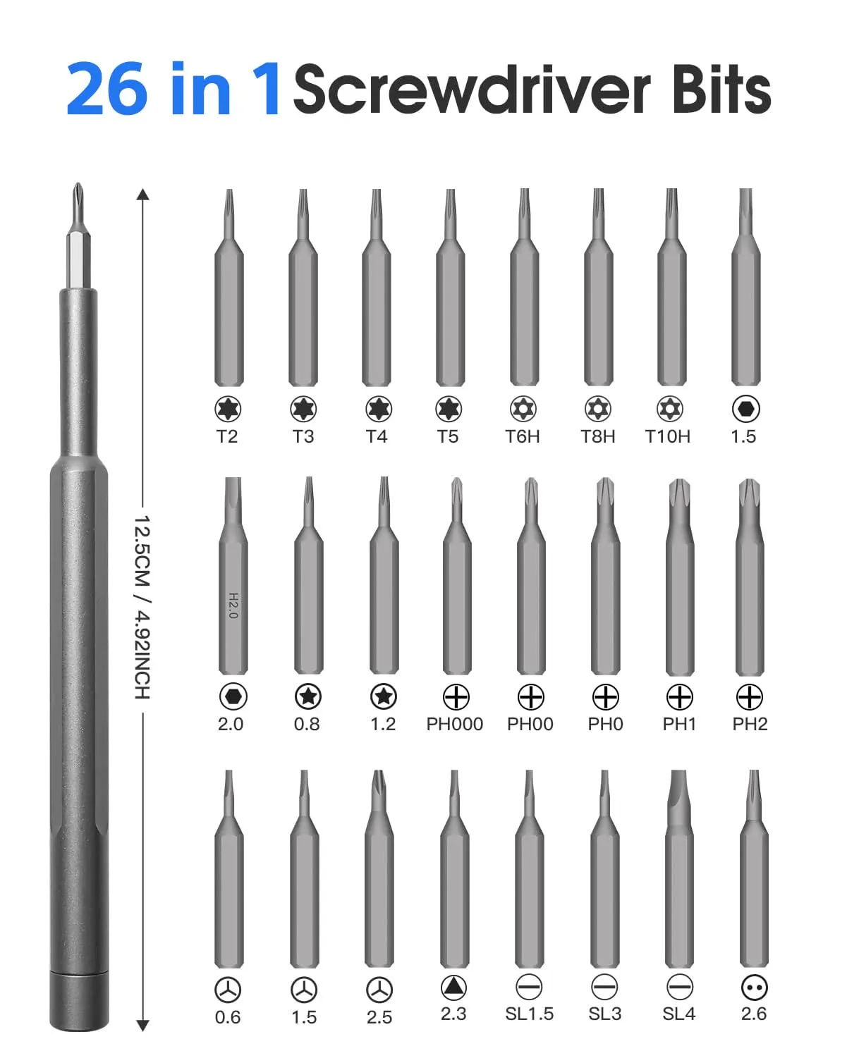 Anspect Precision Screwdriver Set, 24 in 1 Mini Screwdriver, Magnetic Driver Bits Set, Pocket Manual Screwdriver Tool Set, Repair Tool Kit