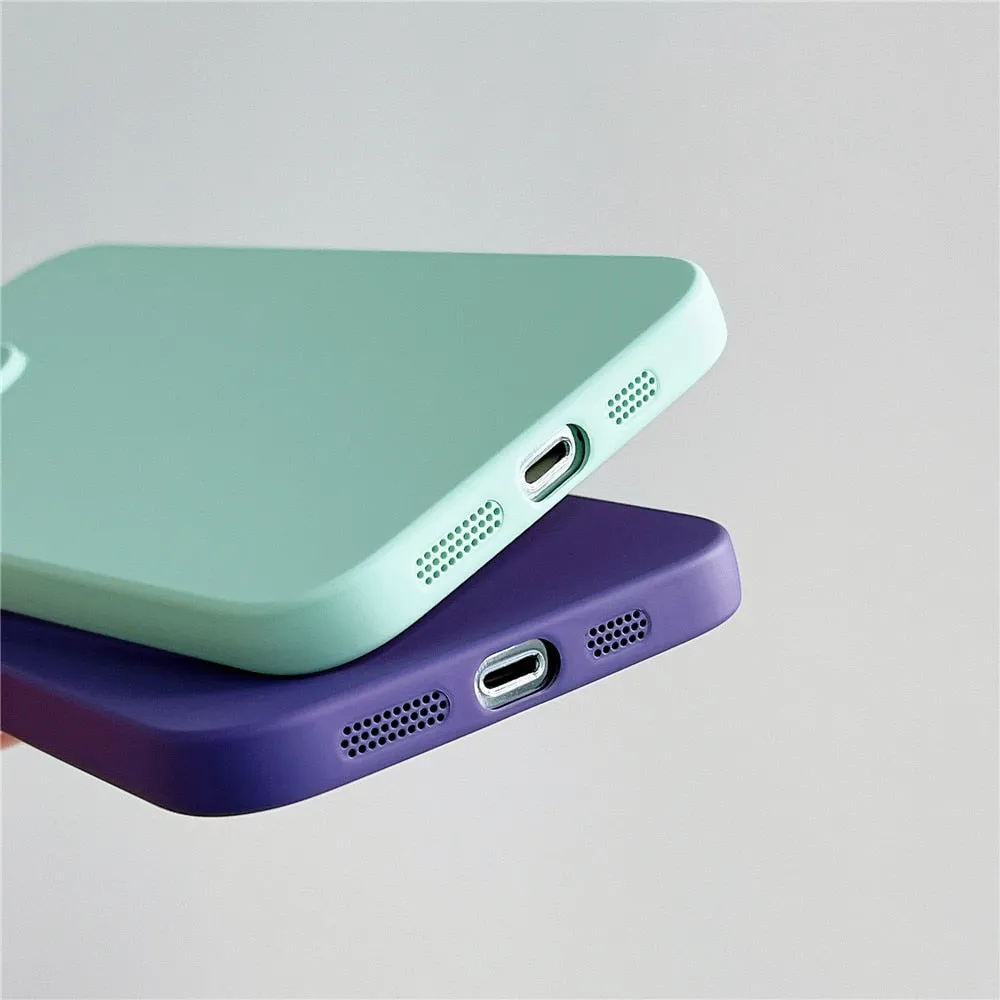 Anymob iPhone Violet Silicon Phone Cases Lens Protector Film Soft Shockproof Cover