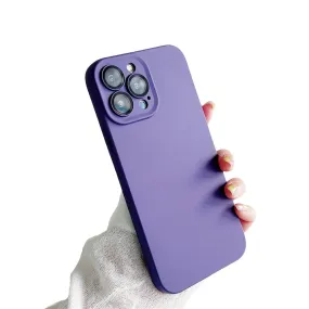 Anymob iPhone Violet Silicon Phone Cases Lens Protector Film Soft Shockproof Cover