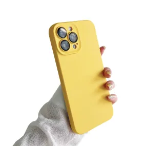 Anymob iPhone Yellow Silicon Phone Cases Lens Protector Film Soft Shockproof Cover
