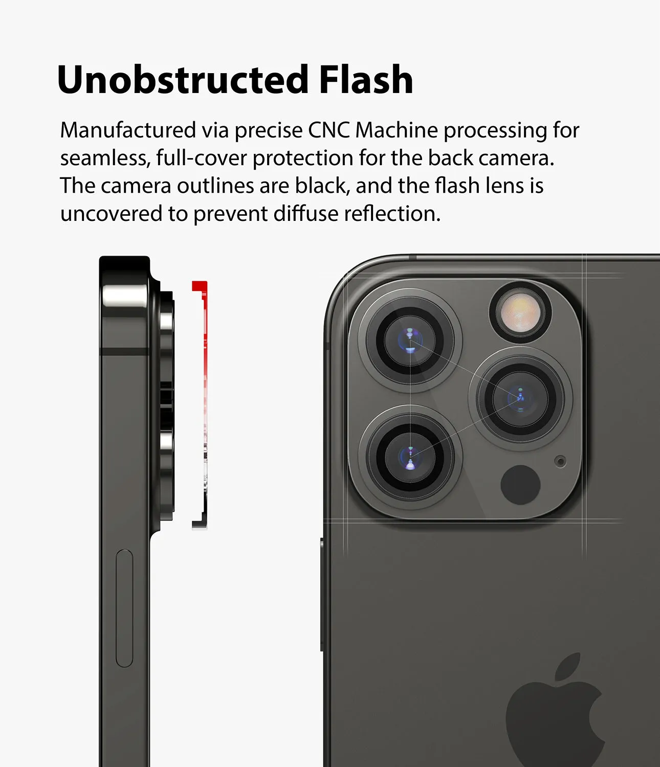 Apple iPhone 13 Pro / 13 Pro Max | Invisible Defender Camera Protector Glass| 2 Pack