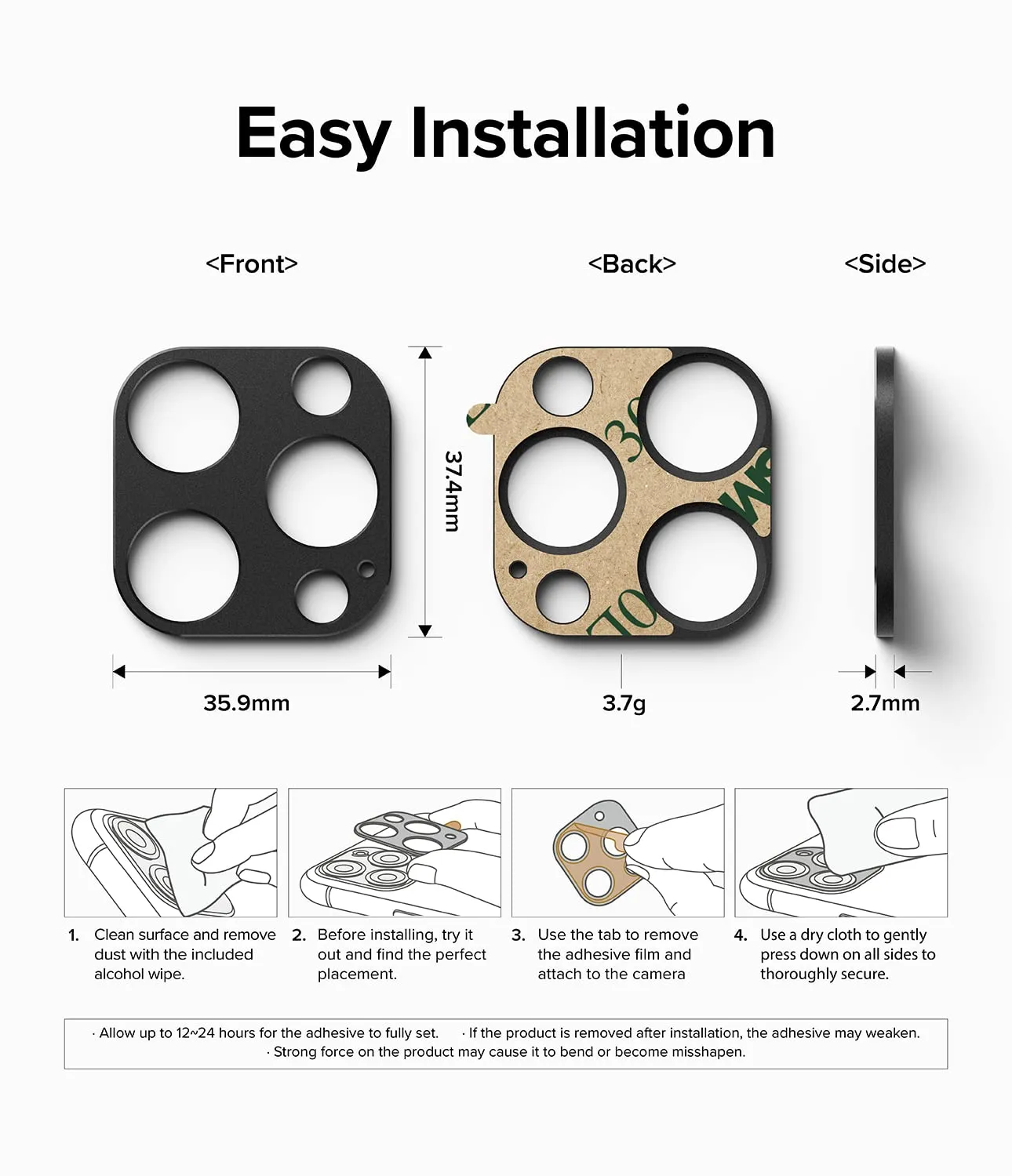 Apple iPhone 14 Pro / 14 Pro Max Lens protectors| Camera Styling| Black