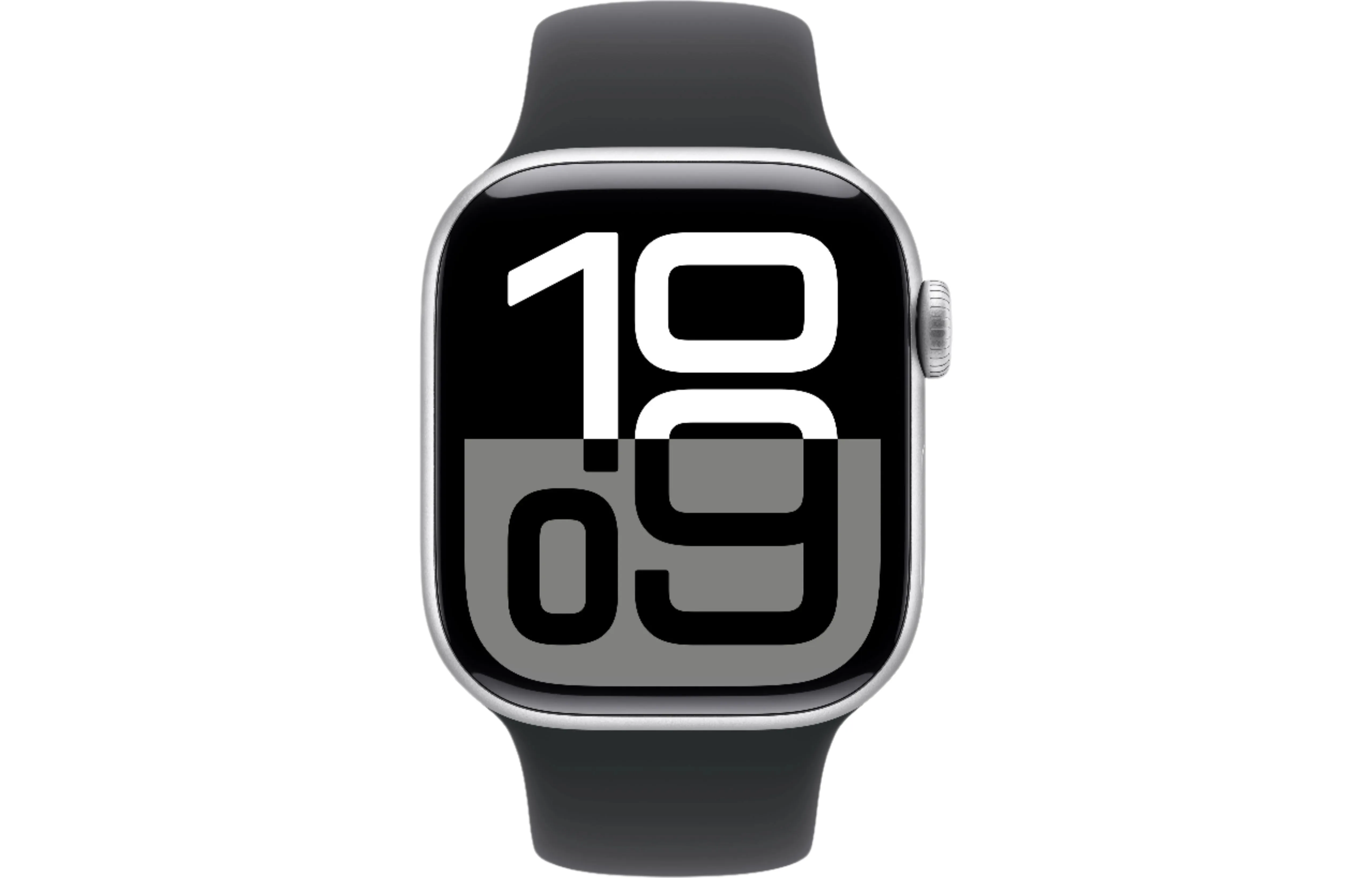 Apple Watch Series 10 GPS, 42mm Silver Aluminium Case with Black Sport Band - S/M - Pristine