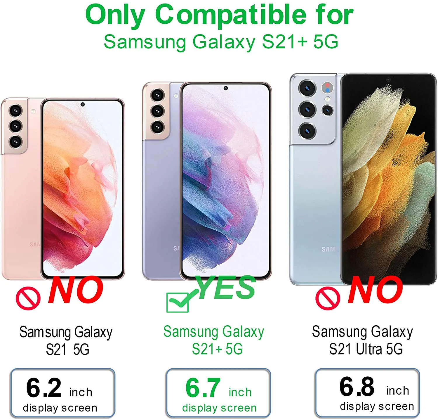 Arae 2 Pack Screen Protector for Samsung Galaxy S21 Plus   2 Pack Camera Lens Protector, HD Tempered Glass Anti Scratch Work with Most Case,6.7inch