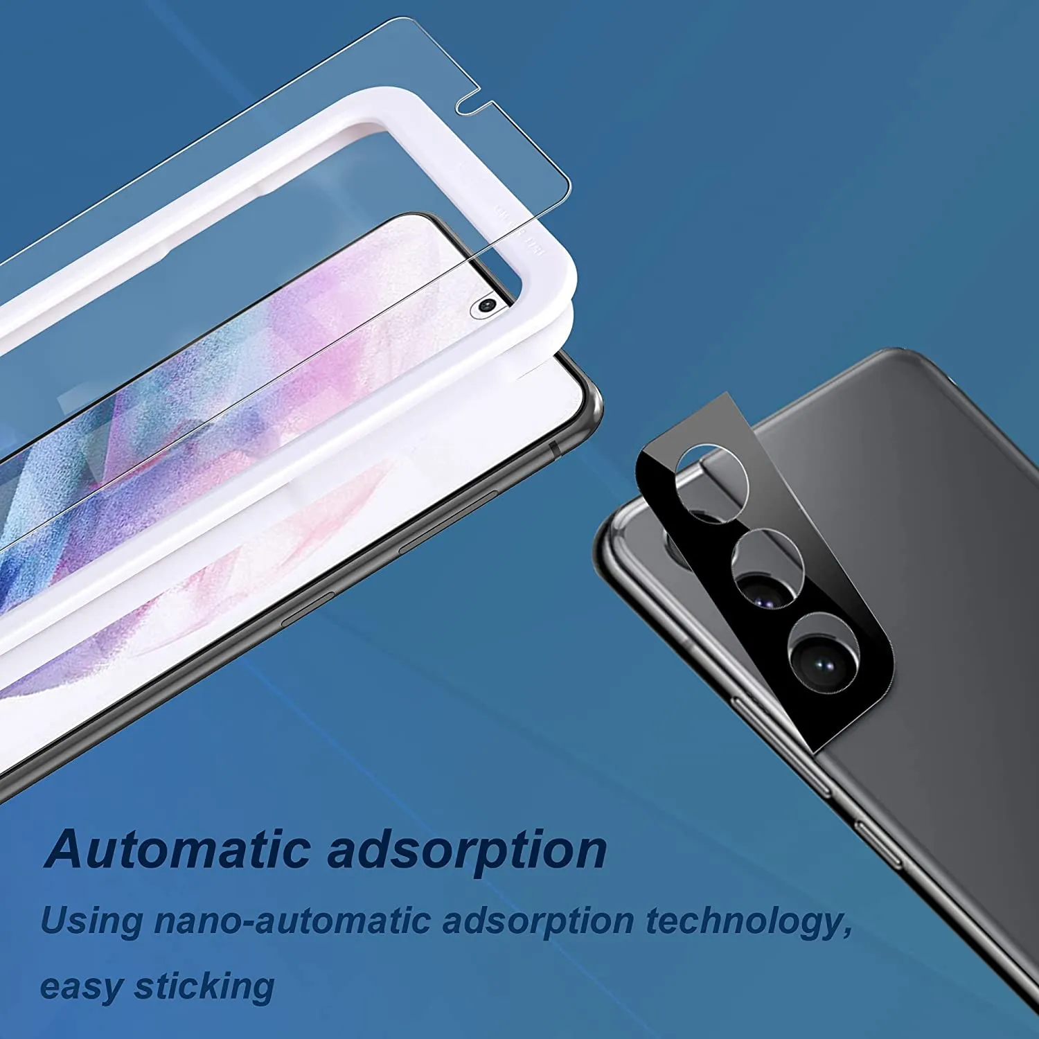 Arae 2 Pack Screen Protector for Samsung Galaxy S21 Plus   2 Pack Camera Lens Protector, HD Tempered Glass Anti Scratch Work with Most Case,6.7inch