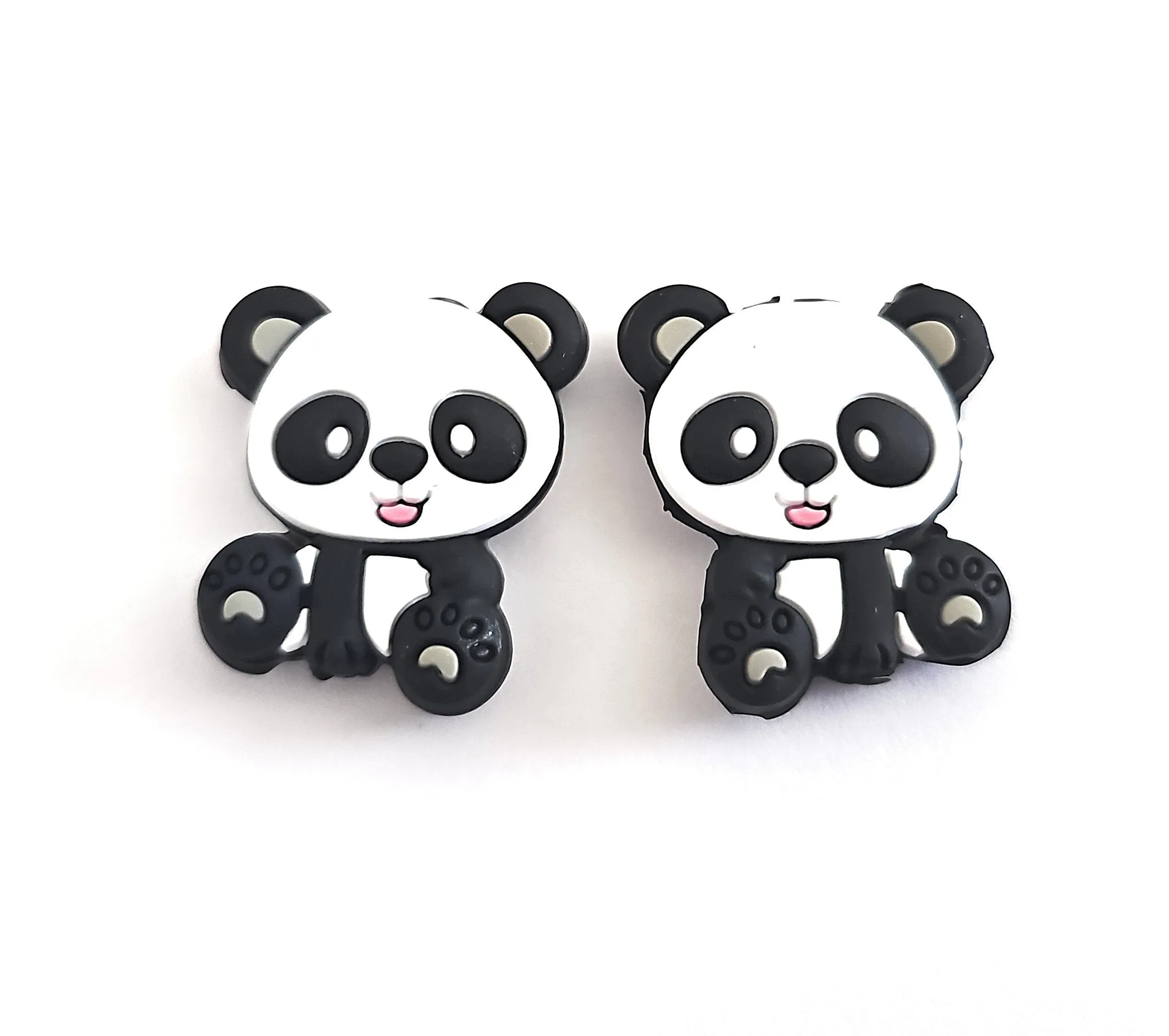 Baby Panda Bear Knitting Point Protectors Zoo Animal Stitch Stopper Cap Silicone Bead Needle Cover Accessories Notions Gifts for Knitter