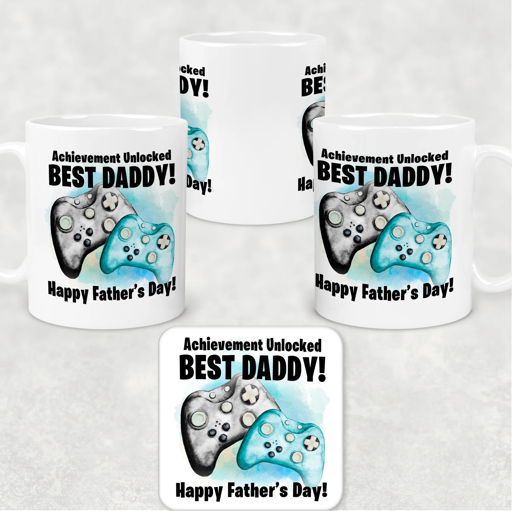Best Dad Game Achievement Unlocked Personalised Watercolour Mug
