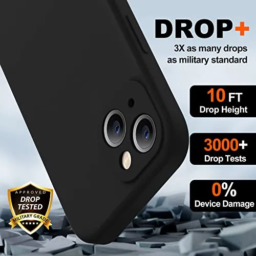 BossKiss Compatible with iPhone 14 Pro Case, Silicone Upgraded [Camera Protection] [2 Pcs 9H Screen Protector], Soft Anti-Scratch Microfiber Lining Inside, 6.1 inch, Pine Green