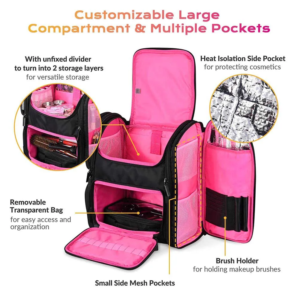 Byootique Fuhold Cosmetology Rolling Case & Hair Tool Travel Bag