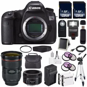 Canon EOS 5DS R DSLR Camera (International Model) 0582C002   Canon EF 24-70mm f/2.8L II USM Lens   EF 50mm f/1.8 STM Lens Base Bundle