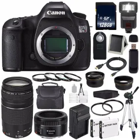 Canon EOS 5DS R DSLR Camera (International Model) 0582C002   Canon EF 75-300 III  EF 50mm f/1.8 STM Lens   LP-E6 Replace