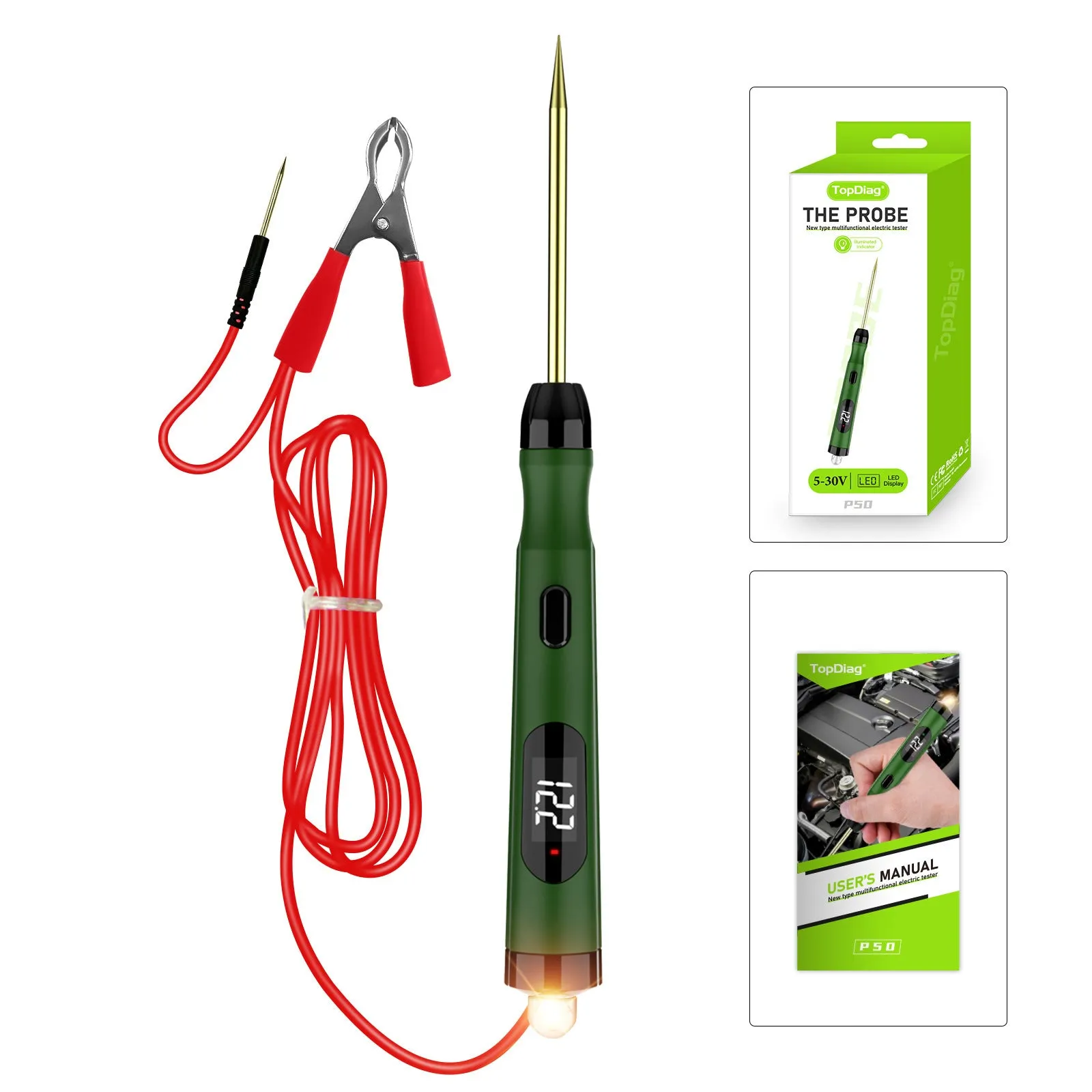Car Electrical Circuit Tester Probe with Light Bulb Digital