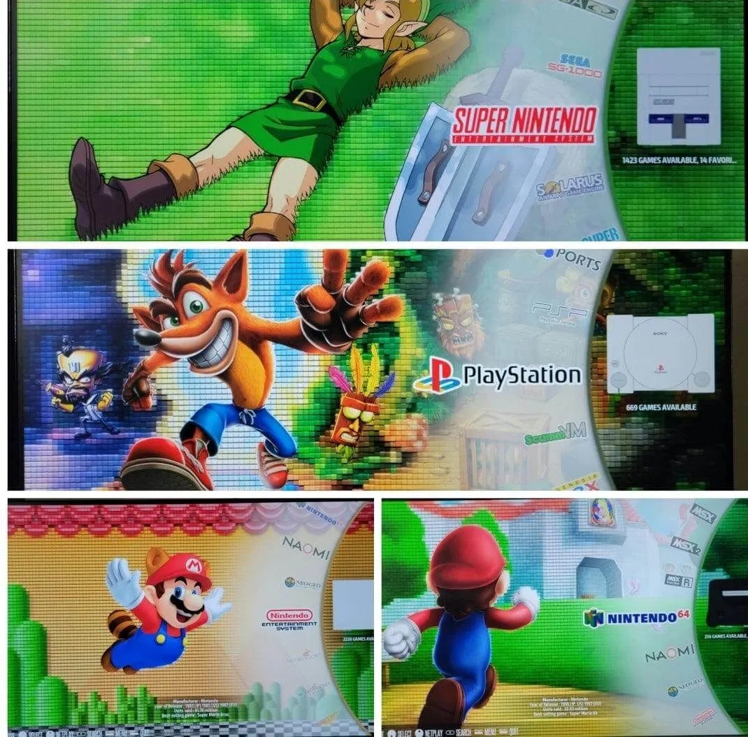 Custom oDroid Xu4 SBC gaming console system, 256GB Recalbox N64 Design & LCD display, A  gameplay