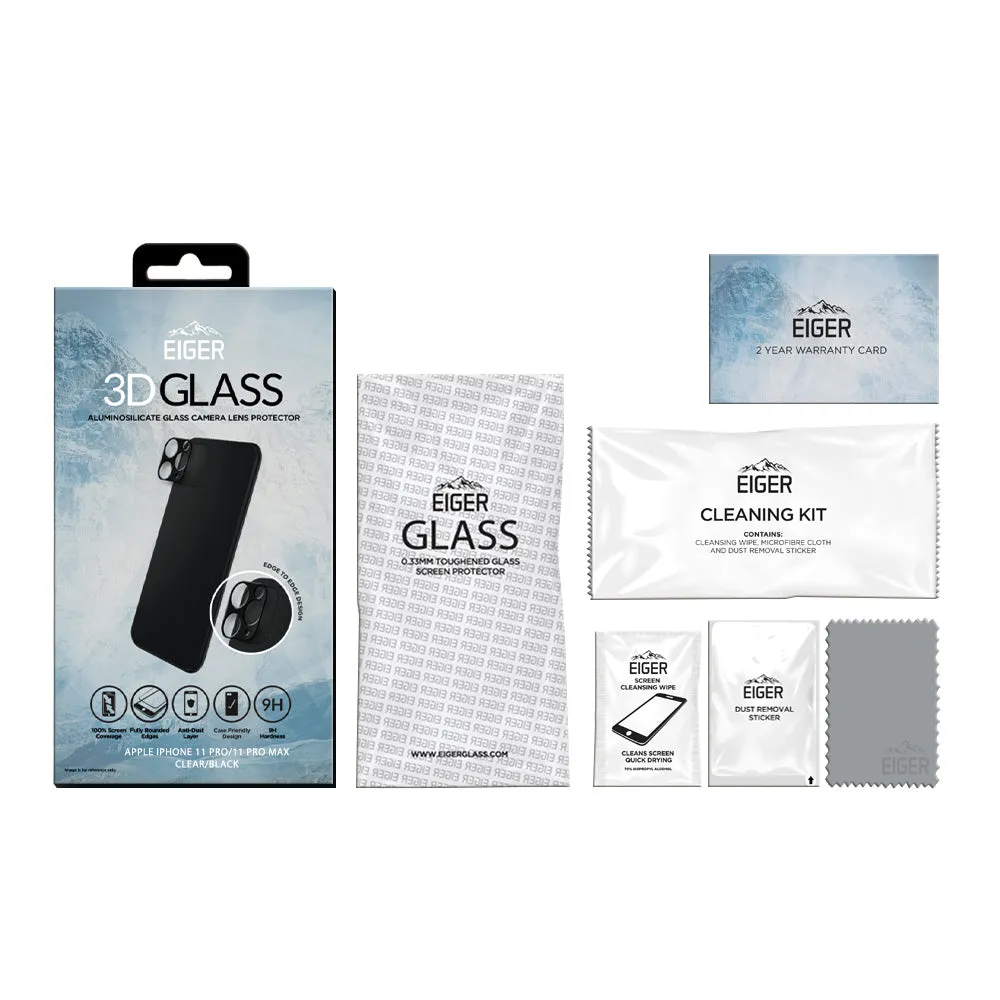 Eiger Mountain Glass 3D Camera Lens Protector for Apple iPhone 11 Pro / 11 Pro Max