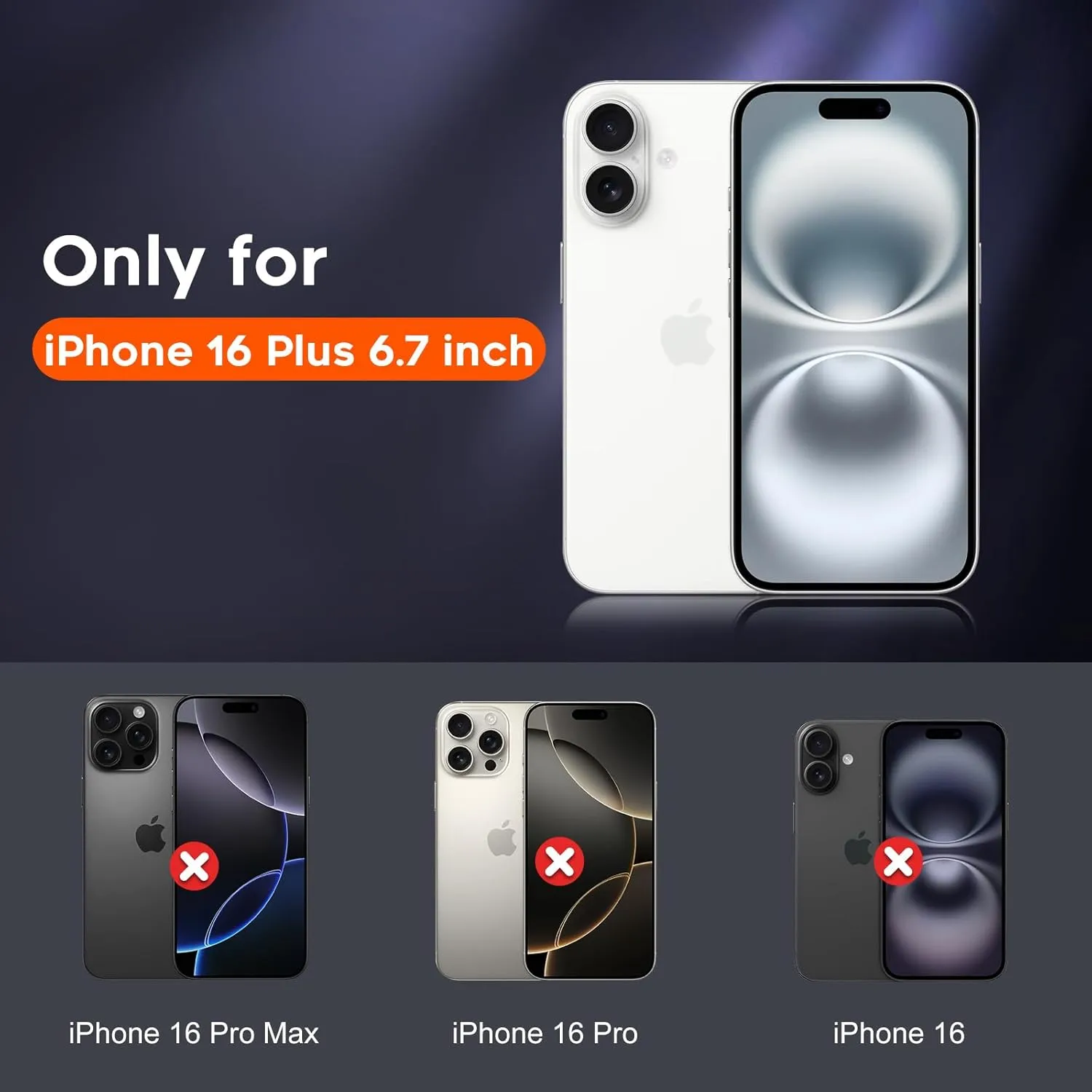 Entronix 4-Pack for Apple iPhone 16 Plus, 2 Clear Tempered Glass Screen Protectors & 2 Camera Lens Protectors