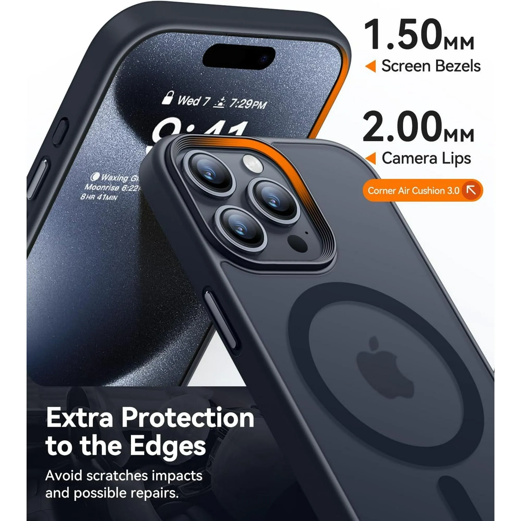Entronix Case 5 in 1 Bundle Designed for Apple iPhone 14 Pro Max Clear Magnetic Case with 2 Tempered Glass and 2 Camera Lens, Shockproof Clear Case
