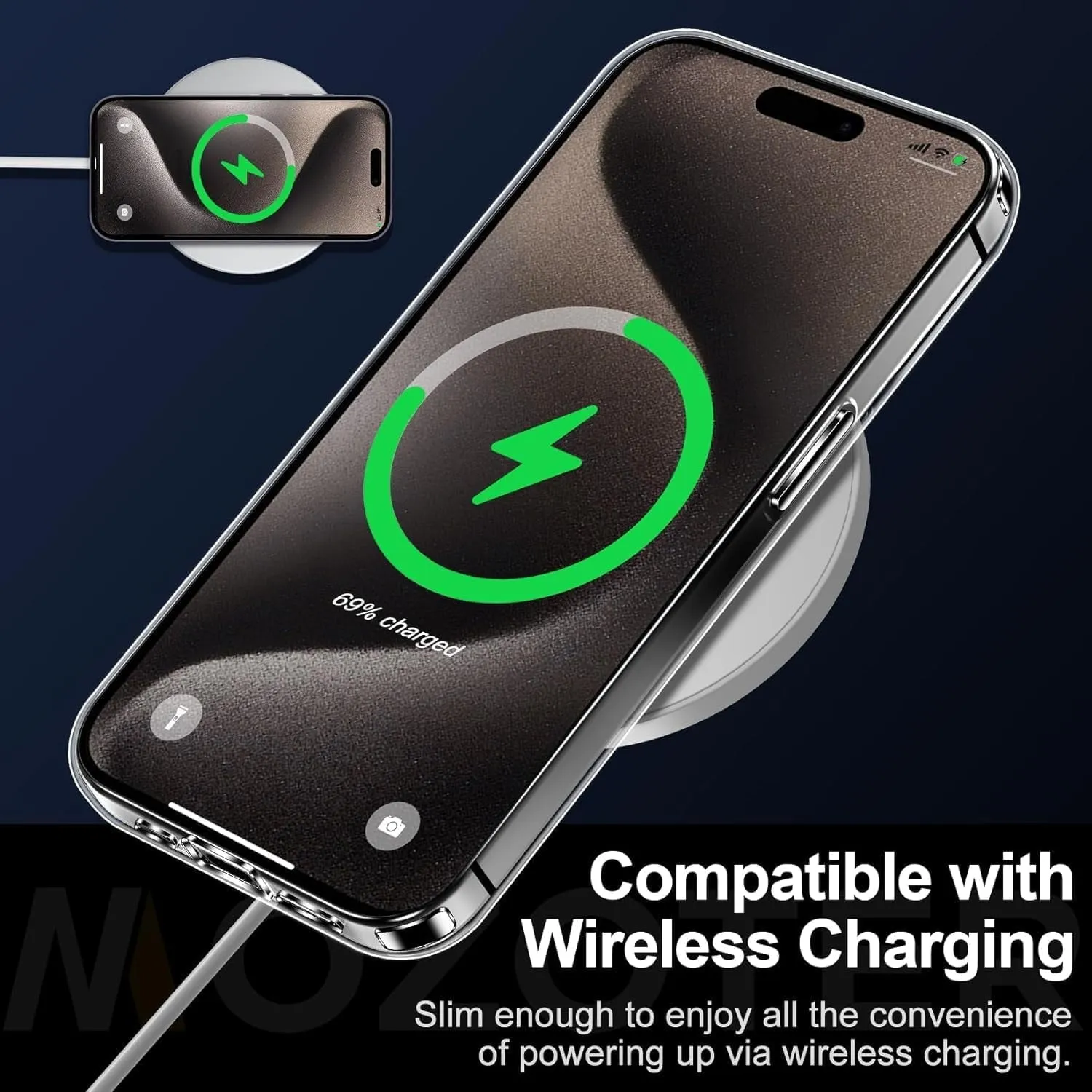 Entronix Case Heavy Duty Transparent Case for Apple iPhone 15 Pro Max Clear with 2 Screen Protector and Camera Lens, Shockproof Dropproof Slim Case