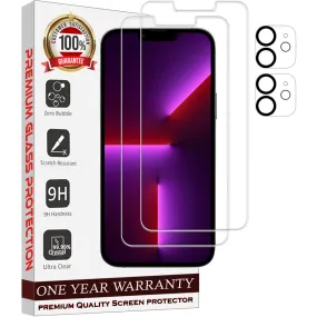 Entronix Case Screen Protector Bundle with Camera Cover Designed for Apple iPhone 12 Clear 9H Hardness,Bubble Free Easy Install,2 PACK