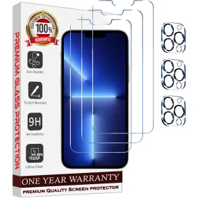 Entronix Case Screen Protector Bundle with Camera Cover Designed for Apple iPhone 14 Pro Max Clear 9H Hardness,Bubble Free Easy Install, 3 PACK