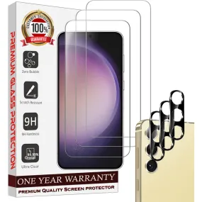 Entronix Case Screen Protector Bundle with Camera Cover for Samsung Galaxy S22 Plus Clear Built Anti Scratch, Bubble Free Easy Install, 3 PACK