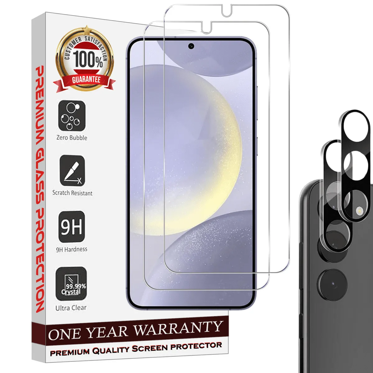 Entronix Case Screen Protector Bundle with Camera Cover for Samsung Galaxy S22 Plus Clear Built Anti Scratch, Bubble Free Easy Install,2 PACK