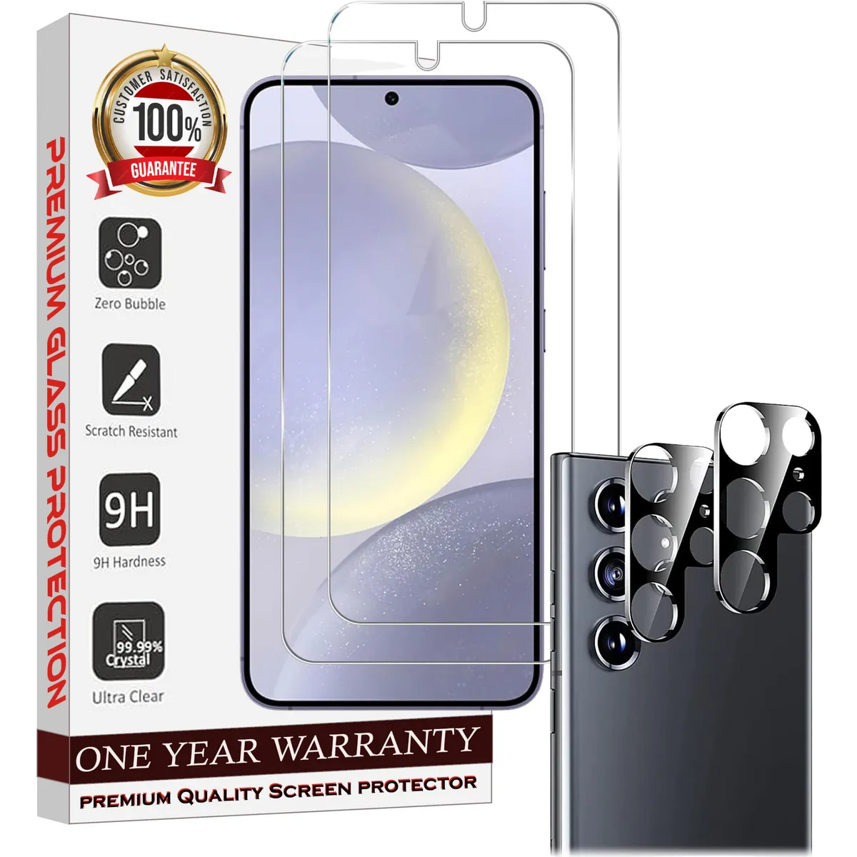 Entronix Case Screen Protector Bundle with Camera Cover for Samsung Galaxy S22 Ultra Clear Built Anti Scratch, Bubble Free Easy Install,2 PACK