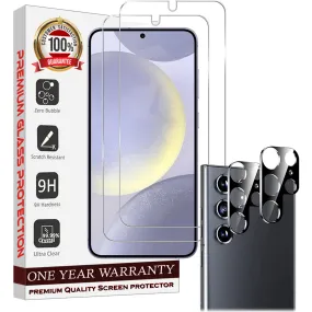 Entronix Case Screen Protector Bundle with Camera Cover for Samsung Galaxy S22 Ultra Clear Built Anti Scratch, Bubble Free Easy Install,2 PACK