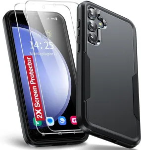 Entronix Heavy Duty Case Designed for Samsung Galaxy S23 FE Case with 2 Pack Tempered Glass Screen Protector, Shockproof Dropproof Anti-Scratch Case