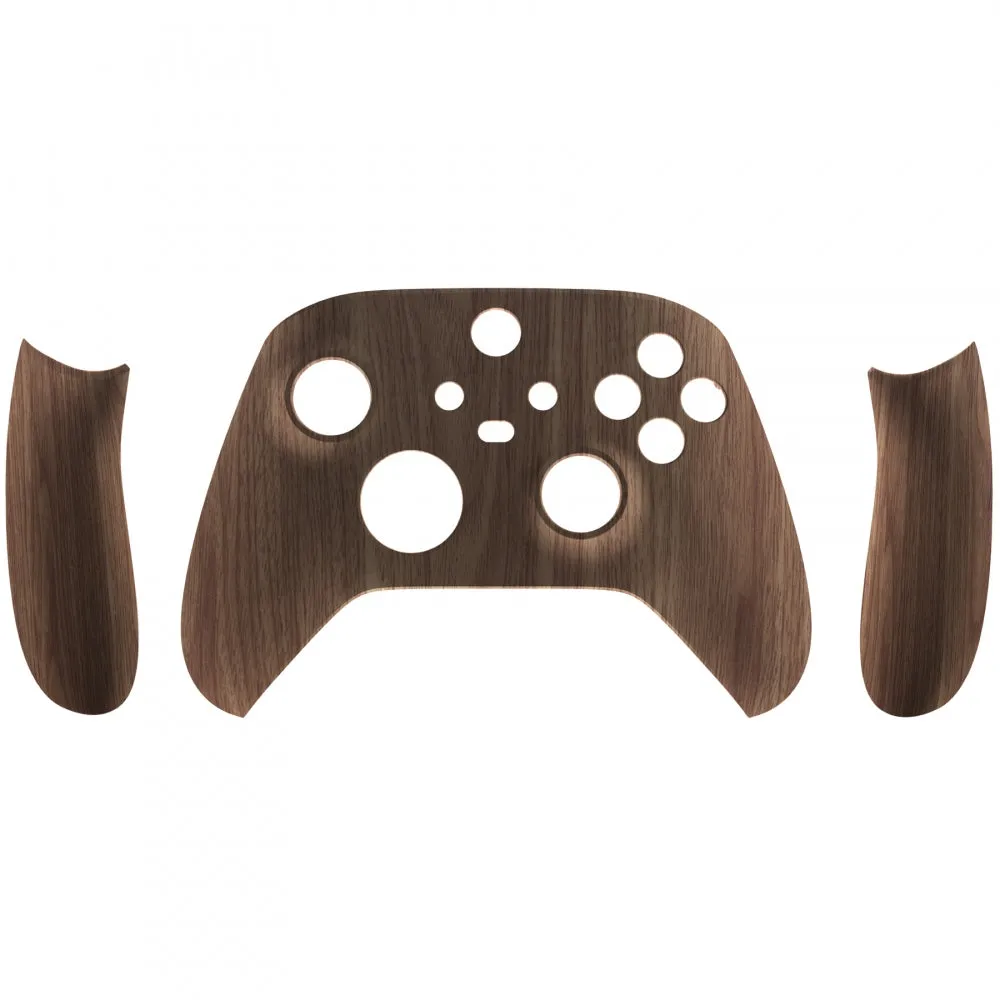 eXtremeRate Soft Touch Wood Grain Replacement Handles Shell for Xbox Series X Controller, Custom Side Rails Panels Front Housing Shell Faceplate for Xbox Series S Controller - Controller NOT Included - ZX3D415