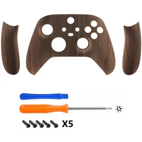 eXtremeRate Soft Touch Wood Grain Replacement Handles Shell for Xbox Series X Controller, Custom Side Rails Panels Front Housing Shell Faceplate for Xbox Series S Controller - Controller NOT Included - ZX3D415