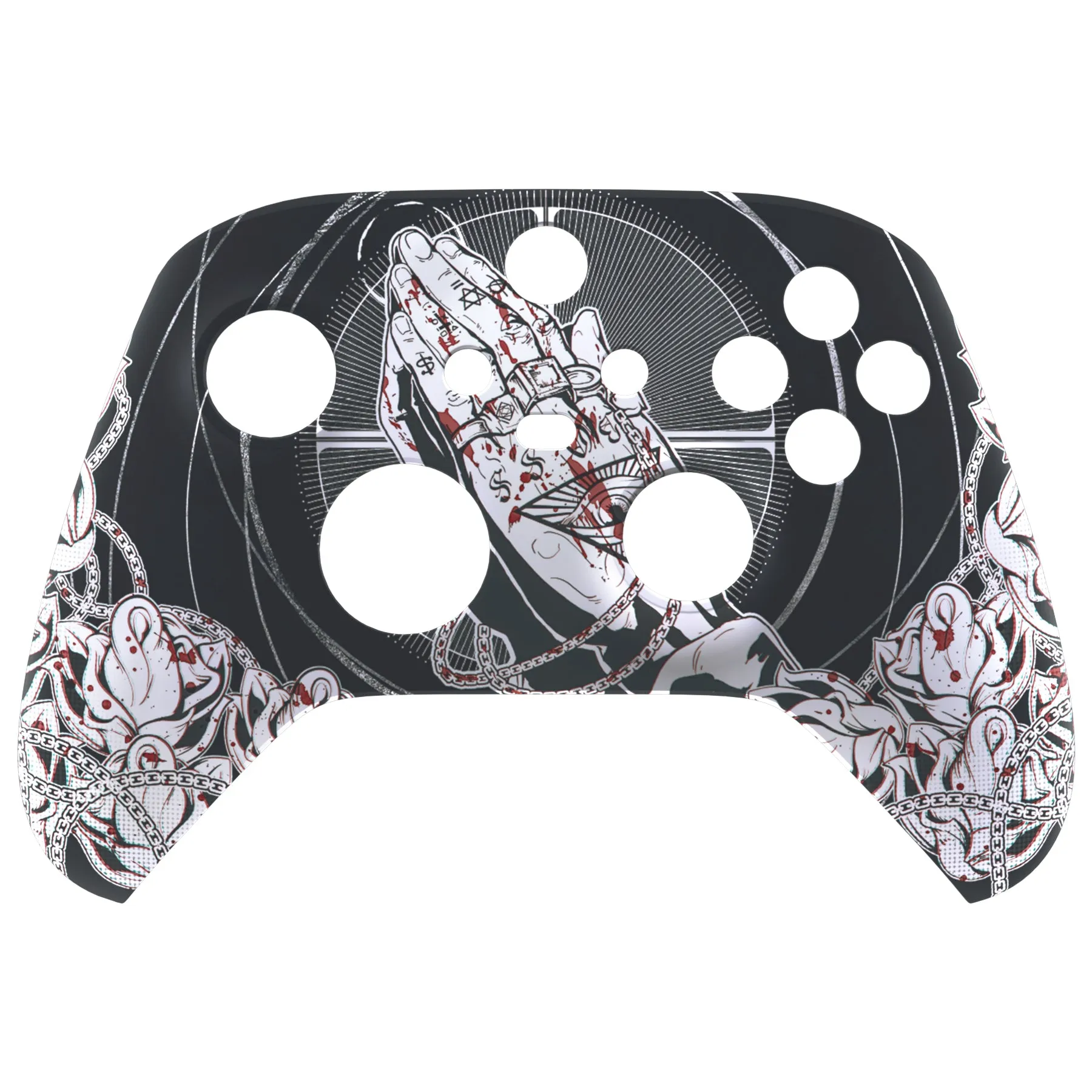 eXtremeRate The Forgiveless Redemption Replacement Part Faceplate, Soft Touch Grip Housing Shell Case for Xbox Series S & Xbox Series X Controller Accessories - Controller NOT Included - FX3T159