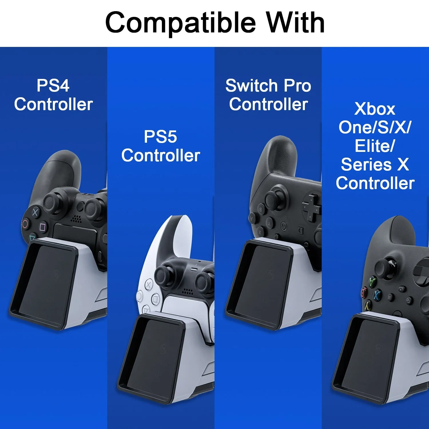For PS5 Dual Controller Charging Charger With Headset Holder For PS4 For Xbox Series X For Nintendo Switch Pro Controller