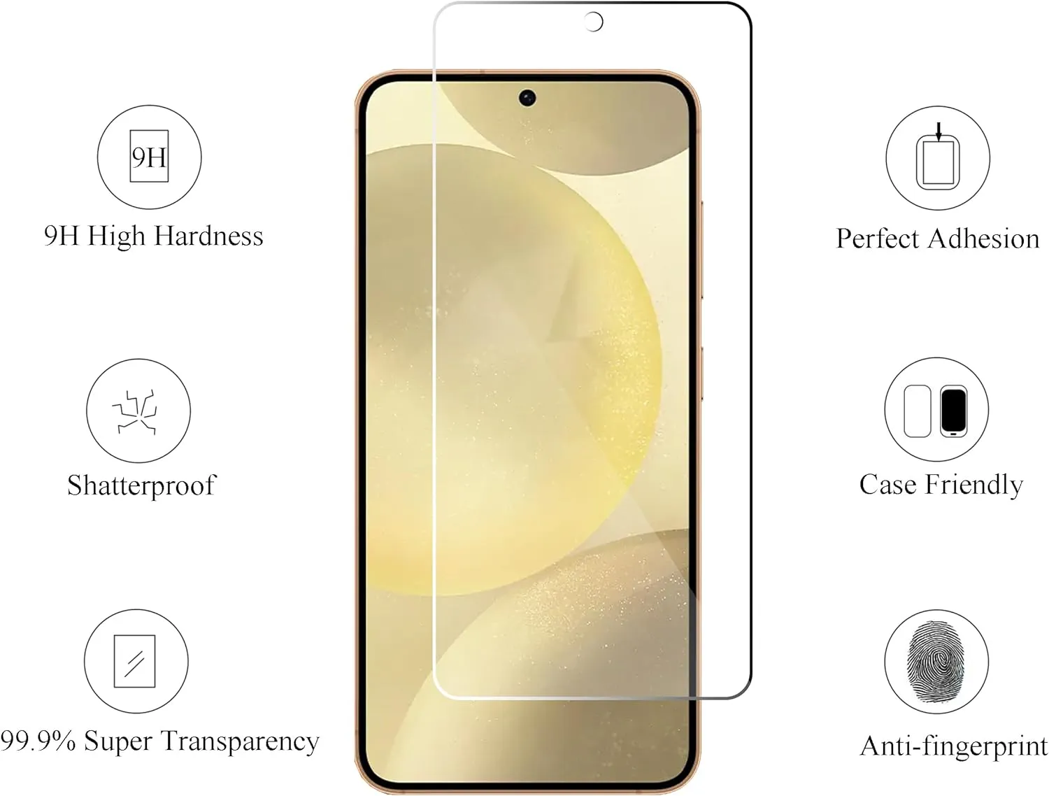 Galaxy S24 3 Pack 3 Pack Camera Lens Tempered Glass Fingerprint Scratch Case