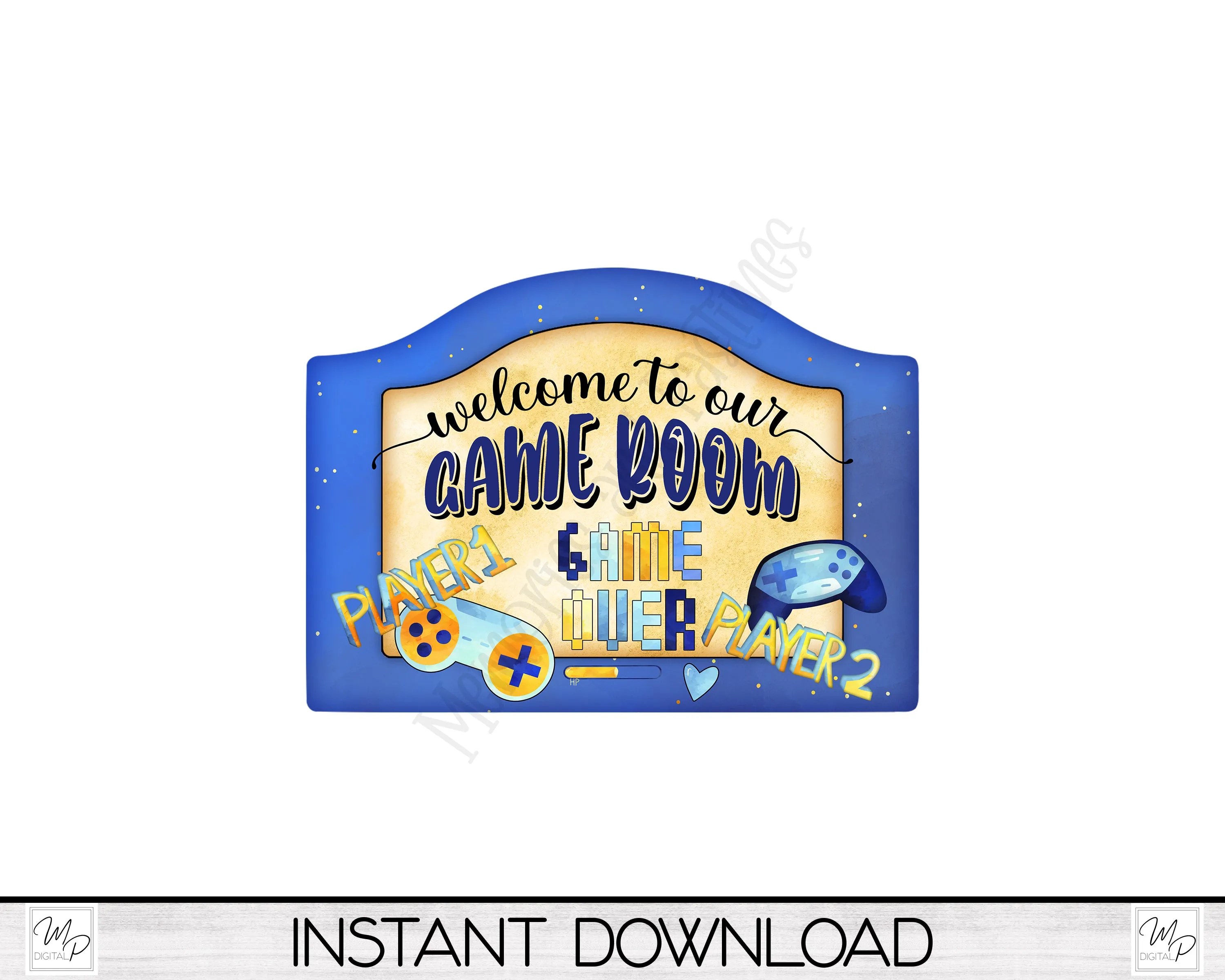 Game Room PNG Design for Sublimation of Signs, Digital Download