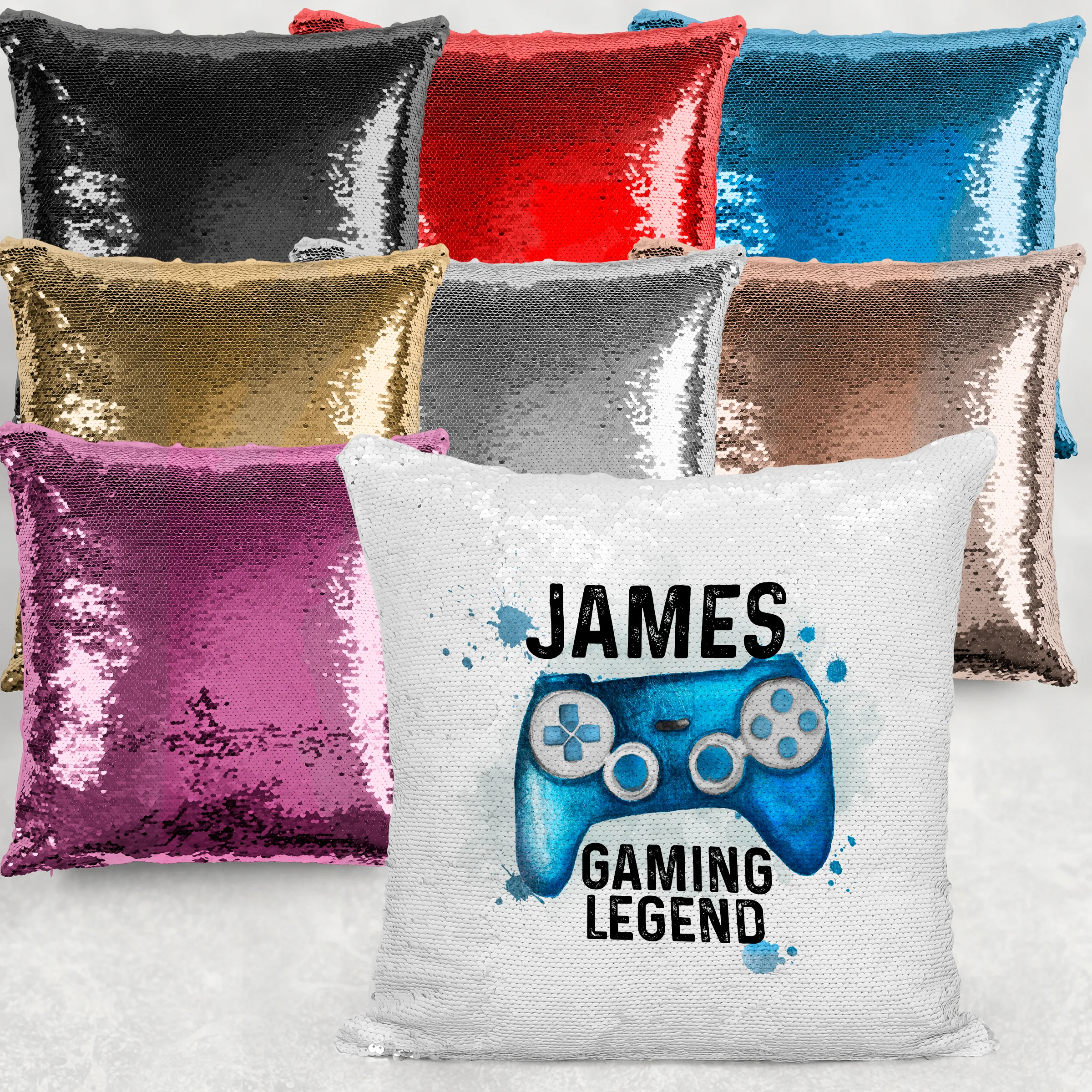 Gaming Legend Personalised Mermaid Reversible Sequin Cushion