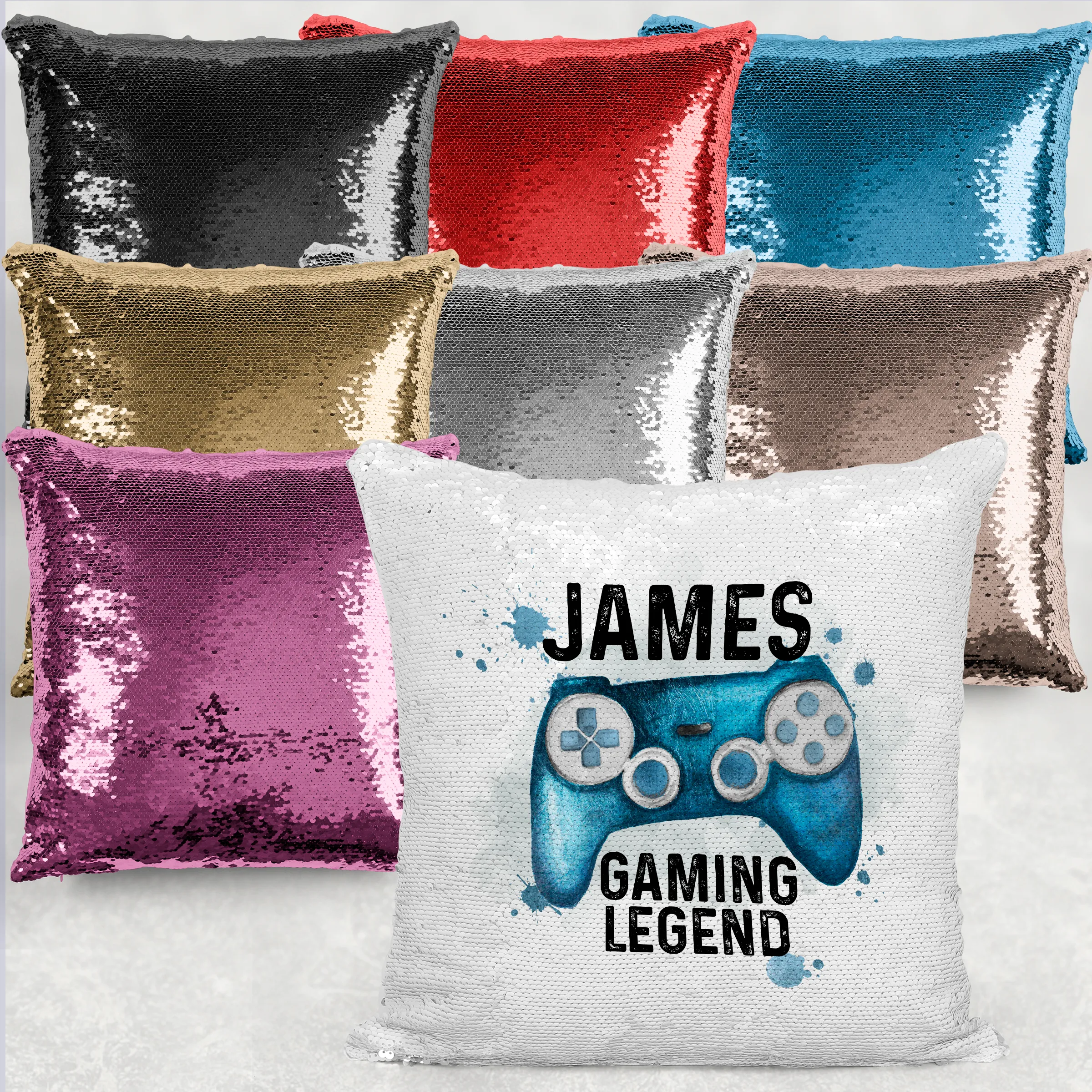 Gaming Legend Personalised Mermaid Reversible Sequin Cushion