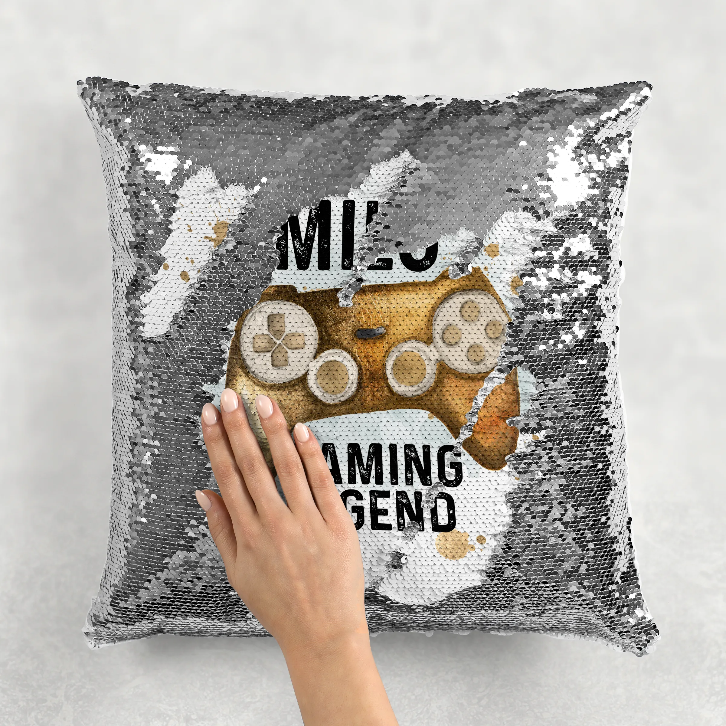 Gaming Legend Personalised Mermaid Reversible Sequin Cushion